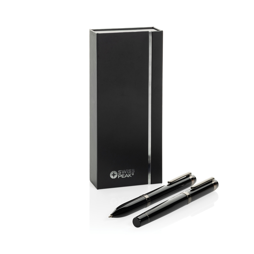 Swiss Peak Ufficio & Scrittura OSLO Deluxe set di penne in acciaio nero RCS