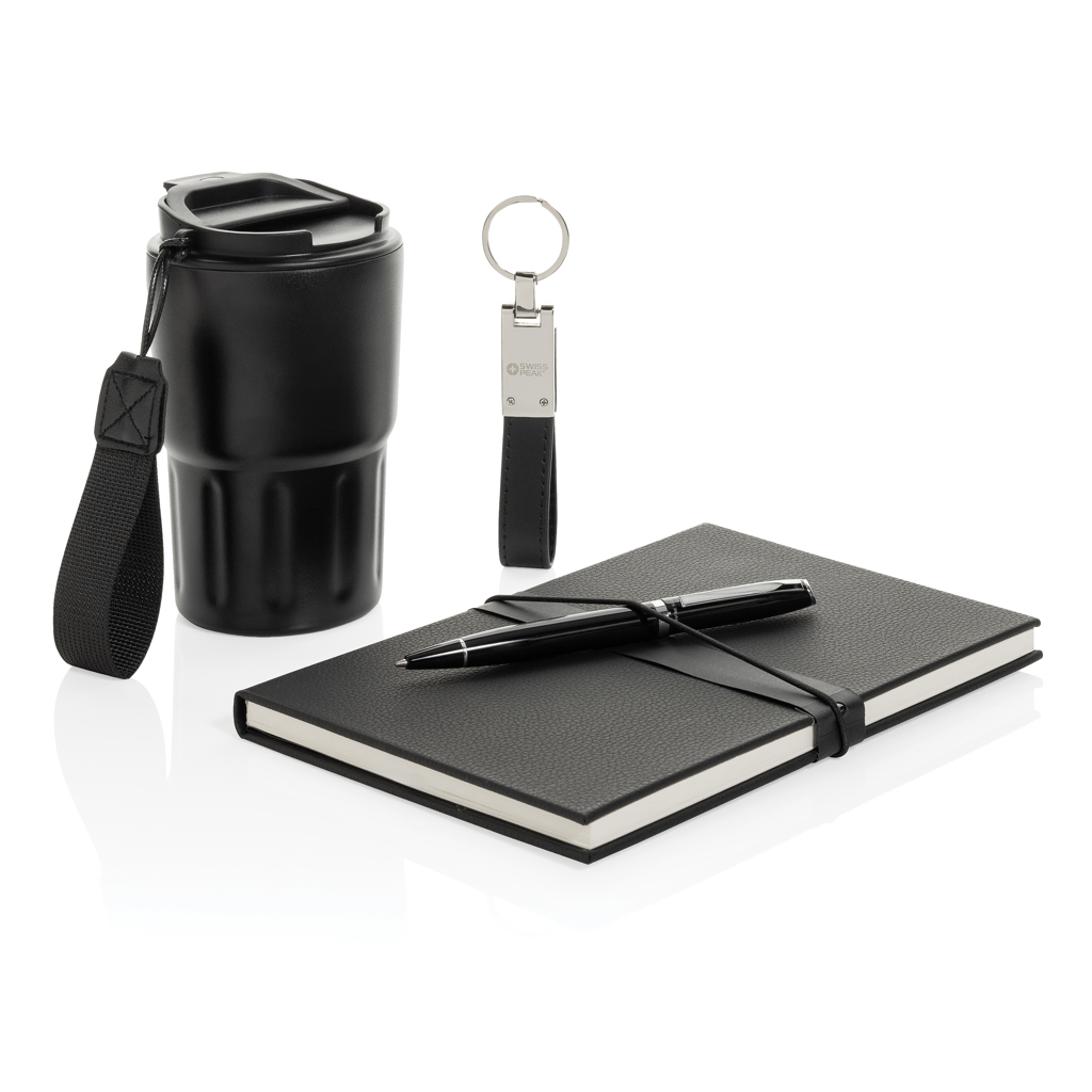 Swiss Peak Ufficio & Scrittura Set regalo business deluxe con bicchiere RCS nero 350 ml