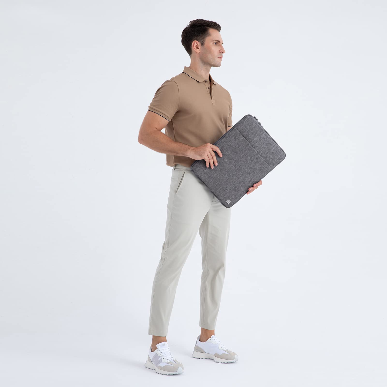 Domiso Laptop Sleeve 17,3 pollici custodia laptop grigia impermeabile