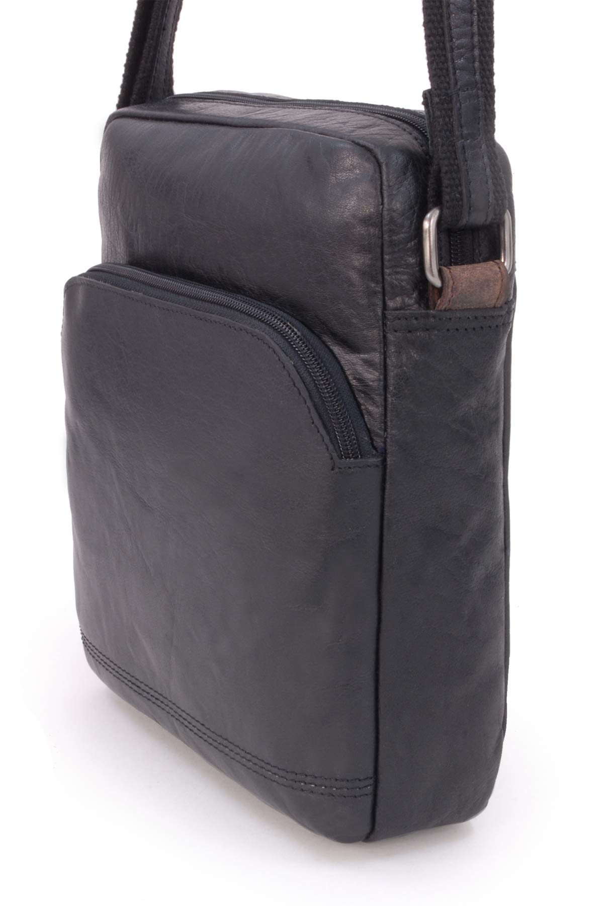 Ashwood Vera Pelle Vintage F-82 borsa messenger in pelle media