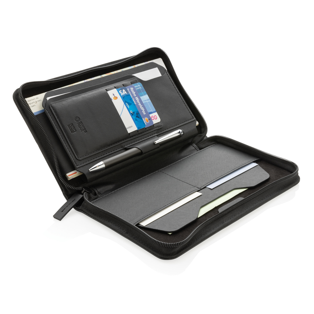Swiss Peak Heritage portafoglio da viaggio RFID nero in rPU riciclato