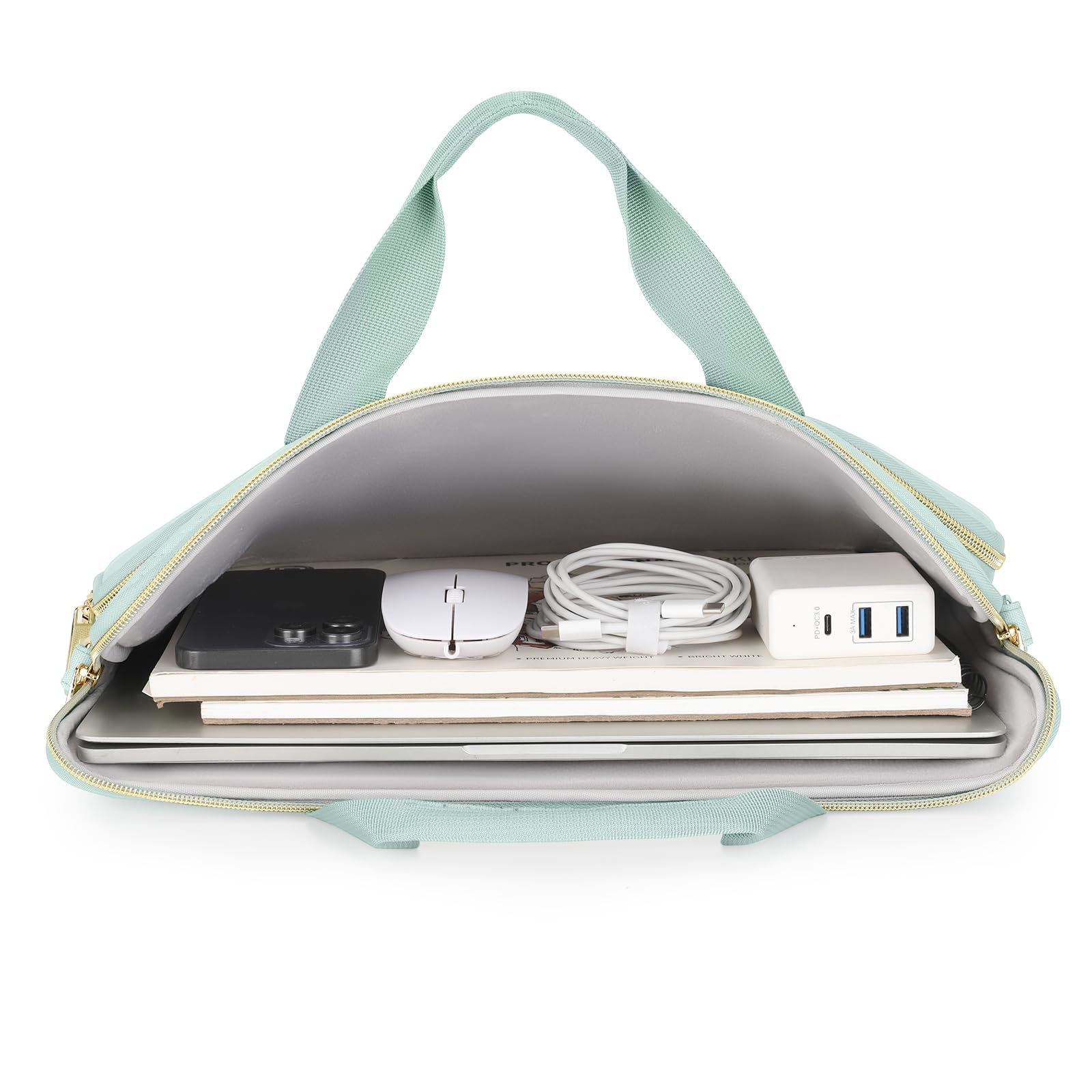 Domiso Laptop Briefcase 14 pollici borsa laptop menta verde impermeabile