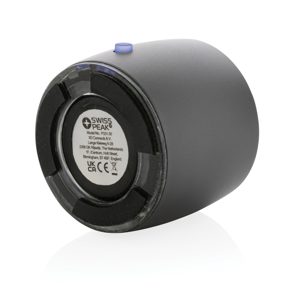 Swiss Peak Audio speaker bass 3W grigio in alluminio riciclato RCS
