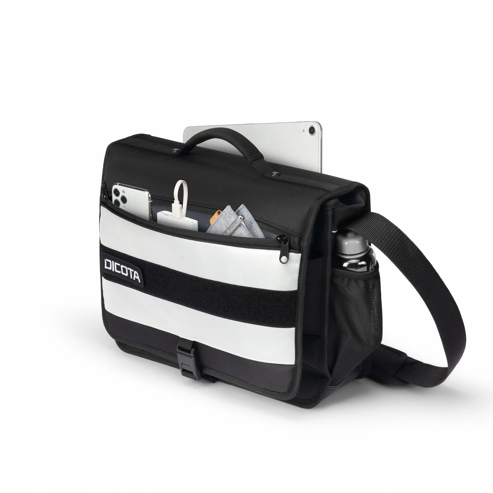 BASE XXO Laptop Bags Messenger REFLECTIVE borsa laptop nera riflettente