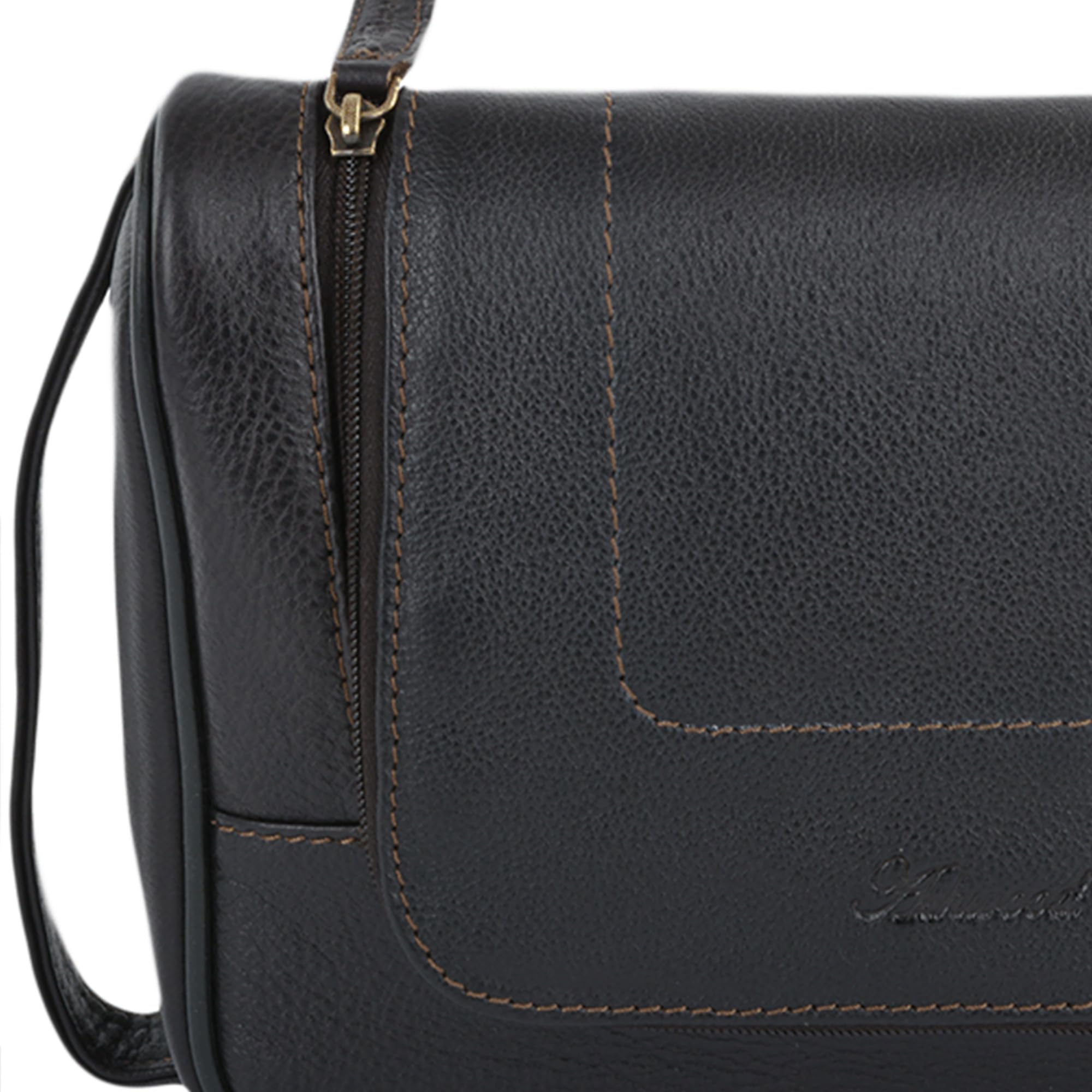 Ashwood Washbags 89145 beauty case Nero e Rosso in pelle e nylon