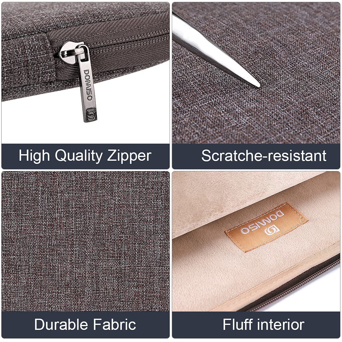Domiso Laptop Sleeve 10,1 pollici custodia tablet marrone impermeabile