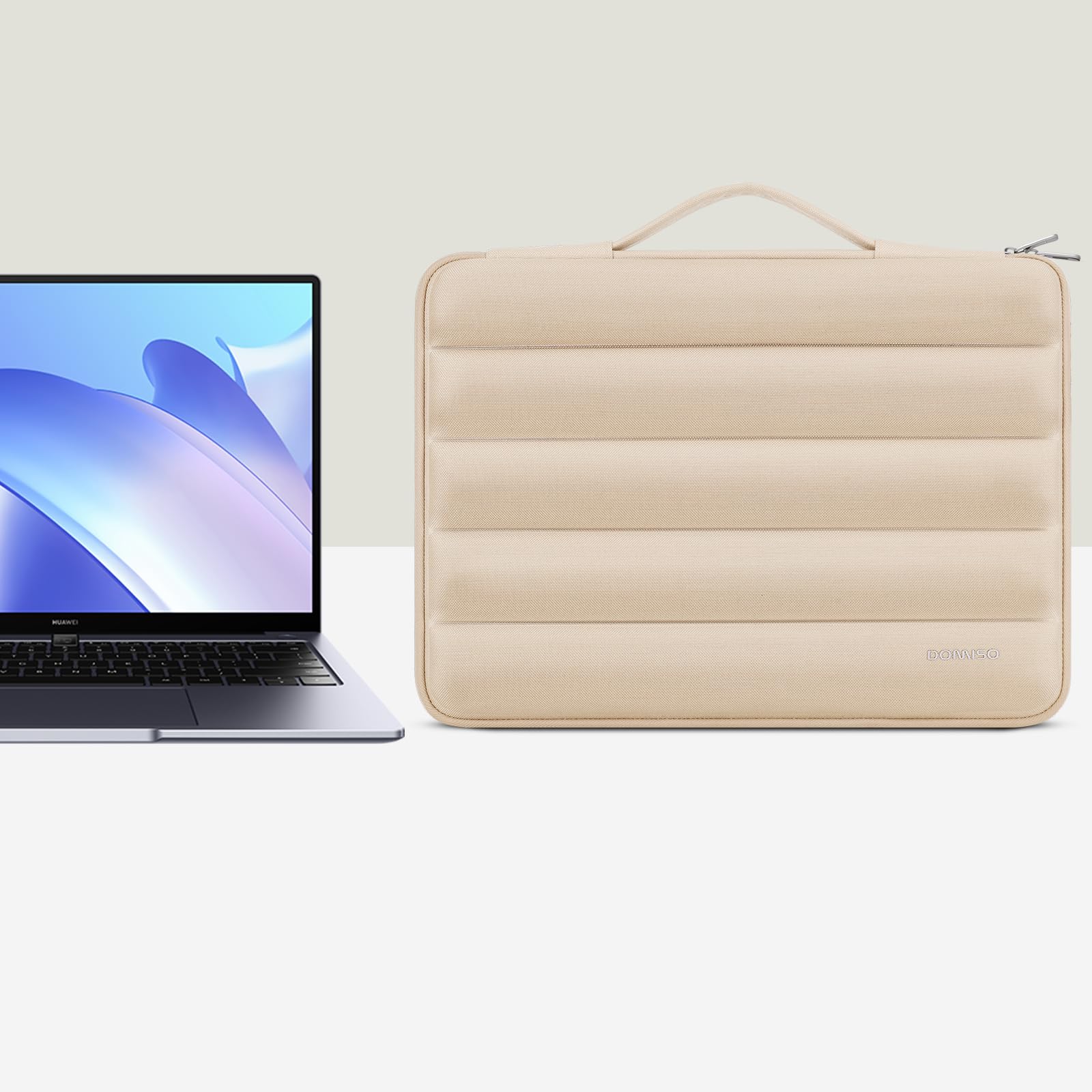Domiso Laptop Sleeve 17,3 pollici custodia laptop beige impermeabile