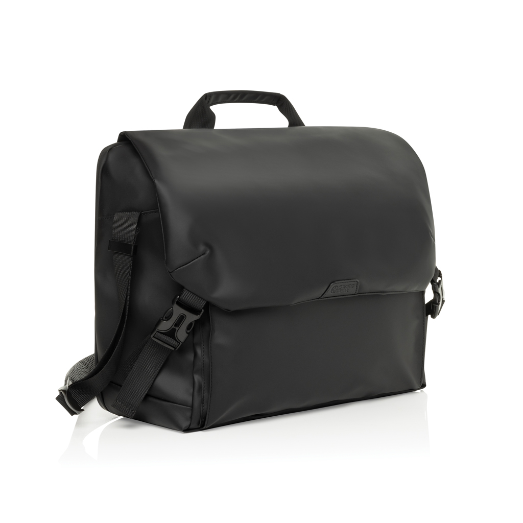 Swiss Peak OSLO borsa a tracolla nera per laptop 15,6″, con tasca RFID