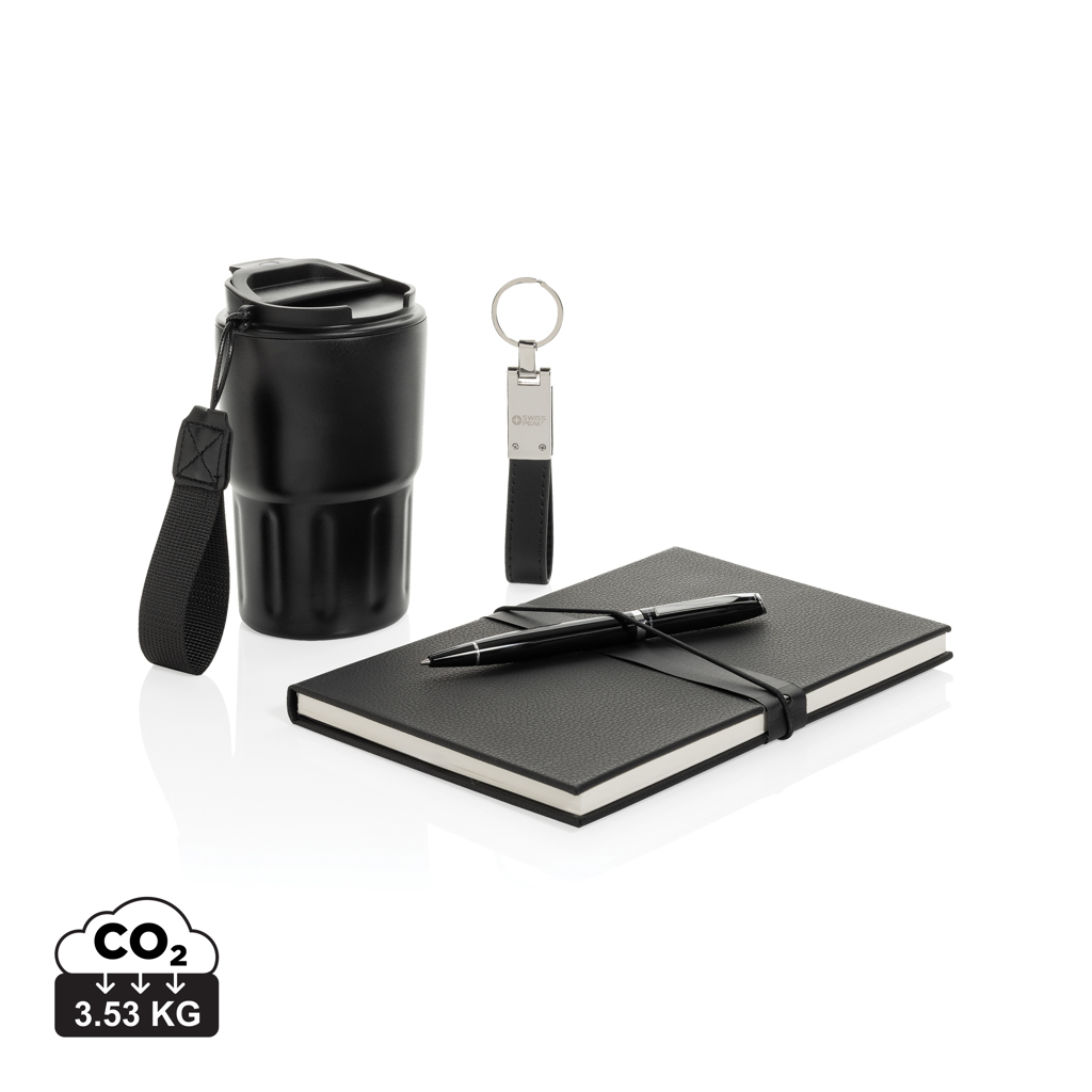 Swiss Peak Ufficio & Scrittura Set regalo business deluxe con bicchiere RCS nero 350 ml