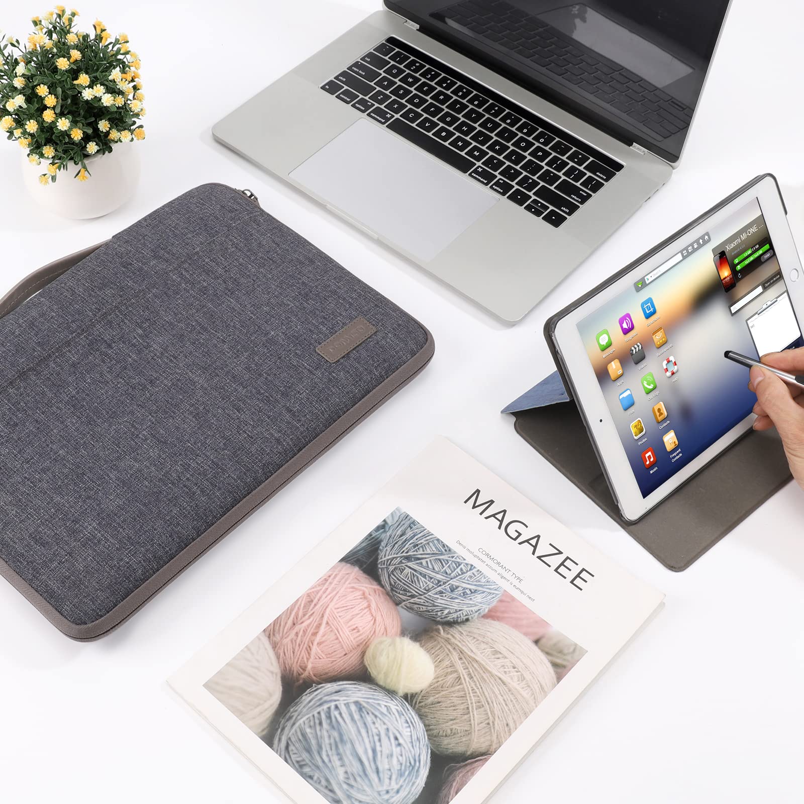 Domiso Laptop Sleeve 17.3 Pollici custodia laptop Grigio Scuro sottile