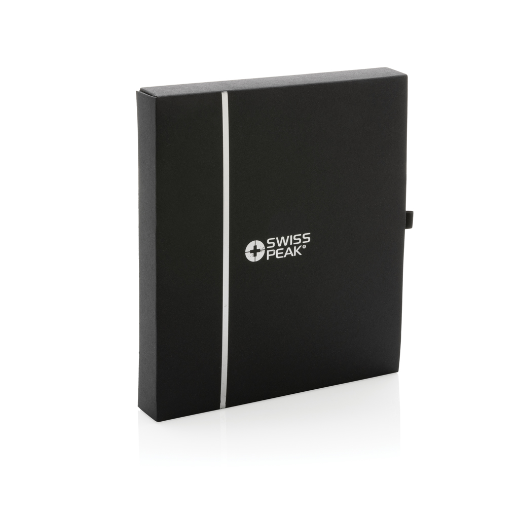 Swiss Peak Ufficio & Scrittura Set regalo in PU riciclato GRS portapassaporto nero