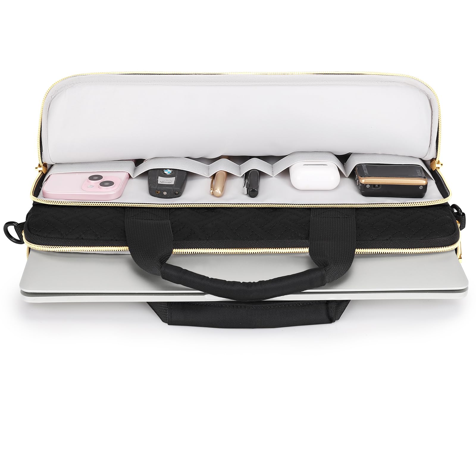 Domiso Laptop Briefcase 17,3 pollici borsa laptop nera impermeabile