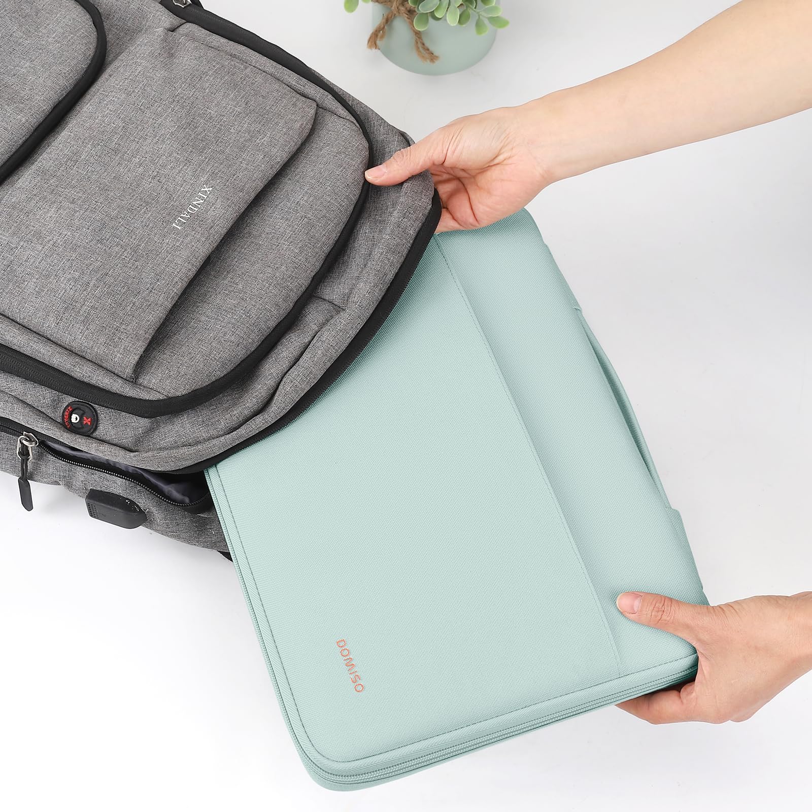 Domiso Laptop Sleeve 17,3 Pollici custodia laptop verde menta impermeabile