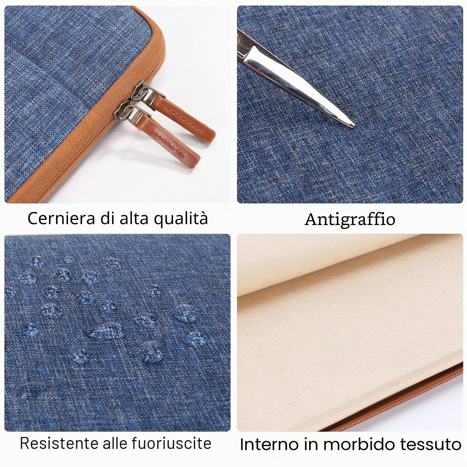 Domiso Laptop Sleeve 17,3 Pollici custodia laptop blu impermeabile