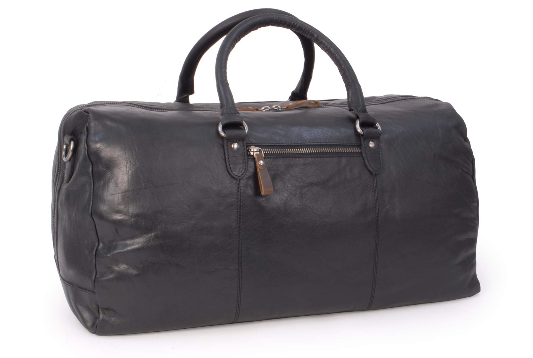 Ashwood Holdalls F-87 borsone da viaggio Nero in pelle