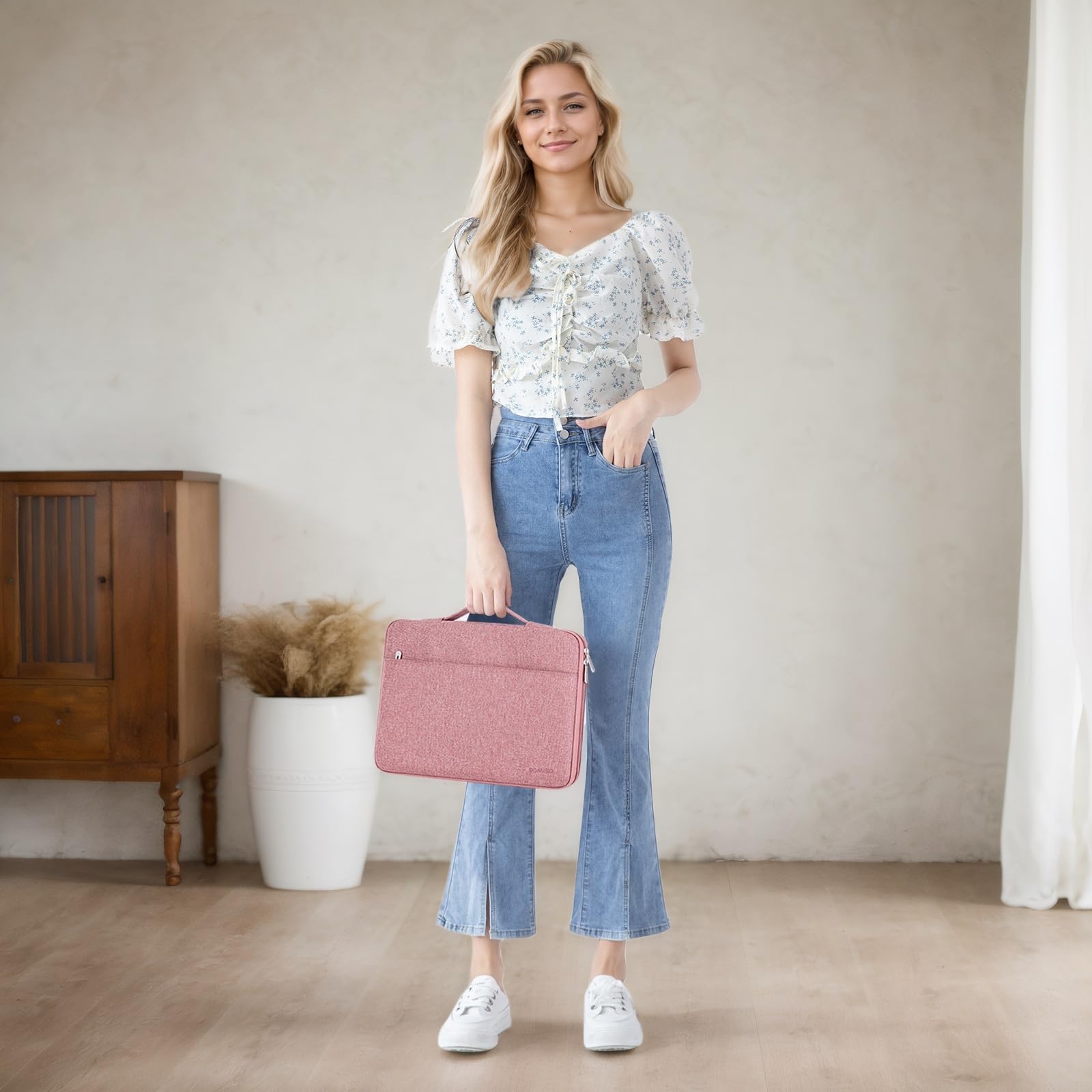 Domiso Laptop Sleeve 17,3 Pollici custodia laptop rosa impermeabile