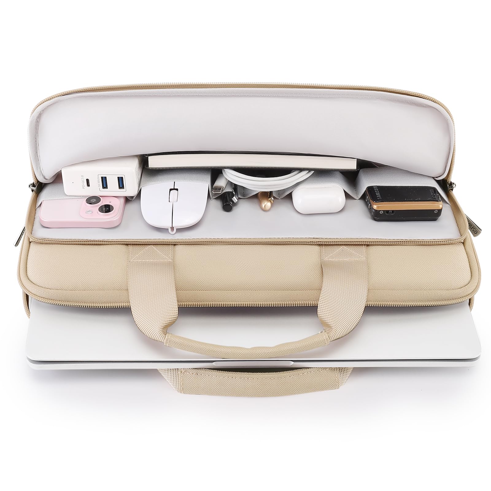 Domiso Laptop Sleeve 17,3 pollici custodia laptop beige impermeabile