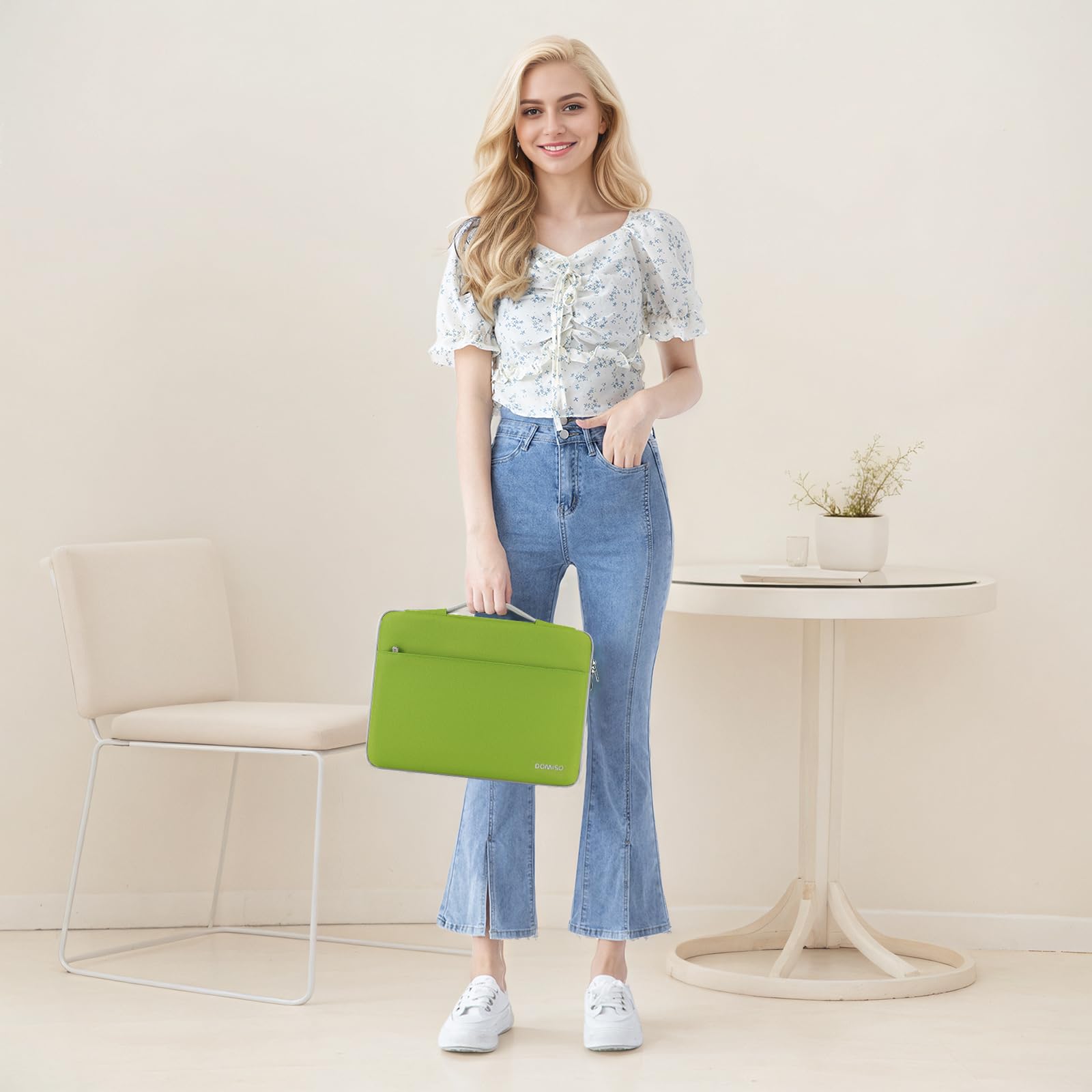 Domiso Laptop Sleeve 17,3 Pollici custodia laptop verde erba antiurto