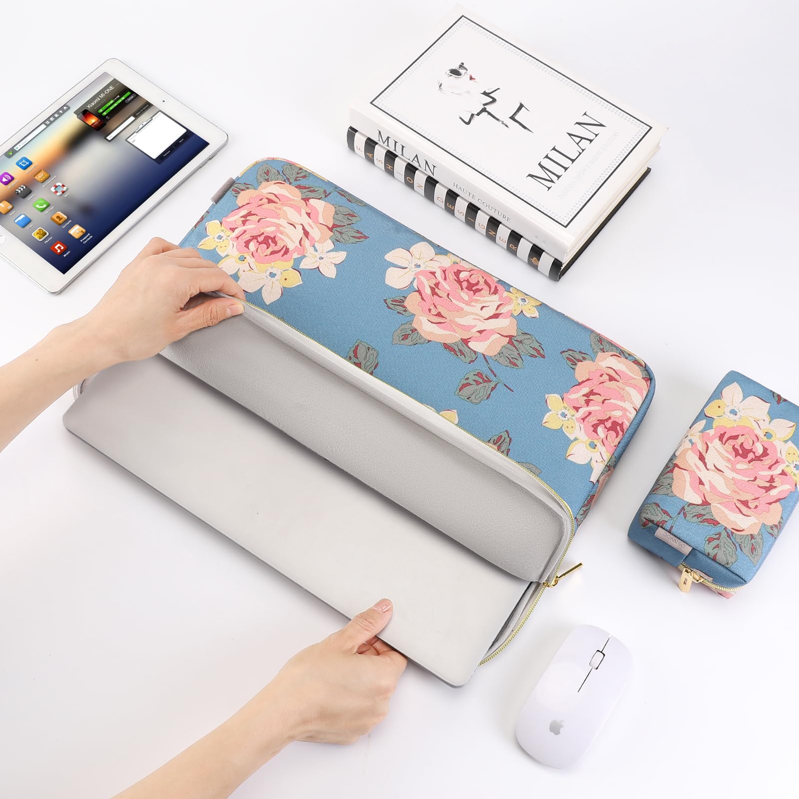 Domiso Laptop Sleeve 17,3 Pollici Custodia Impermeabile Blu