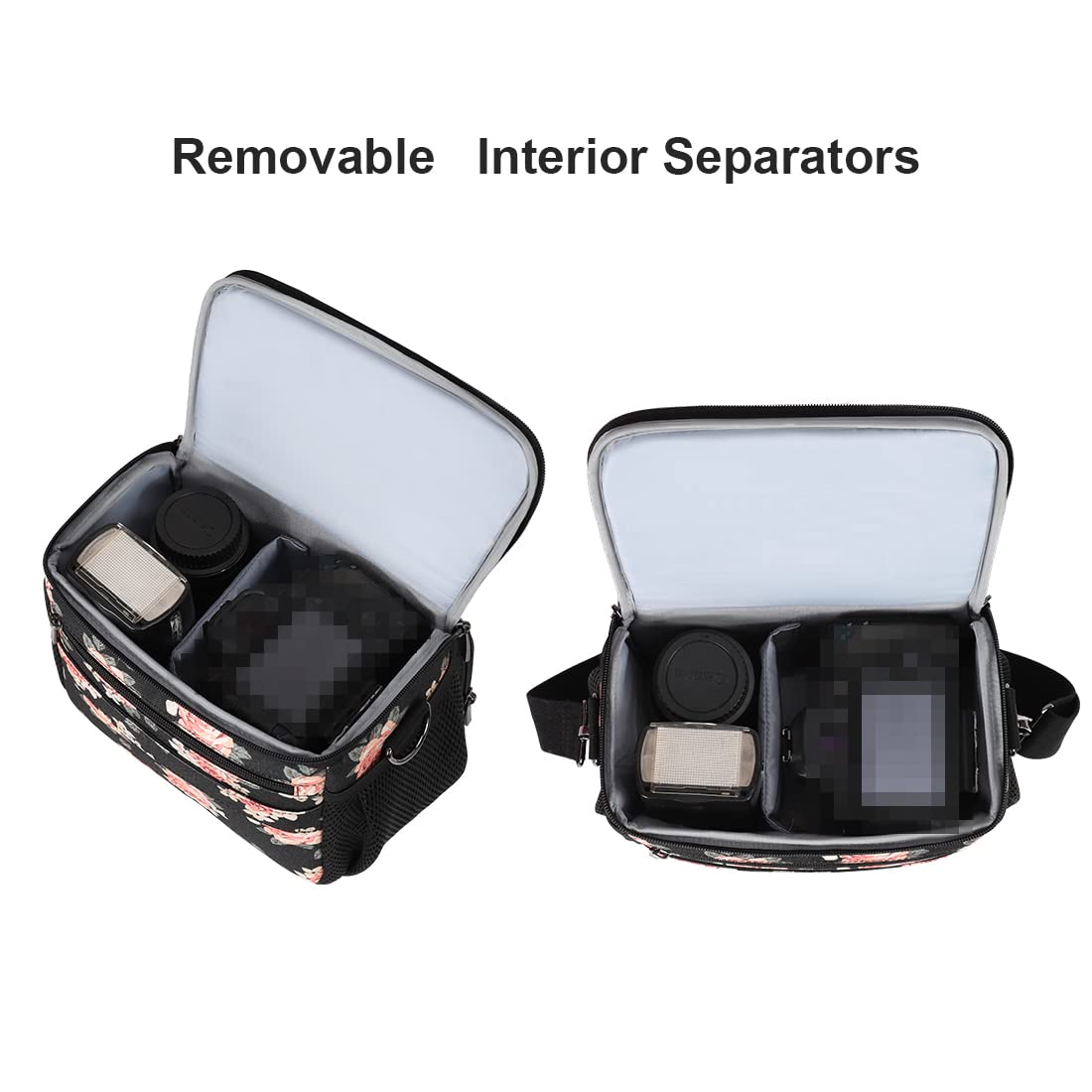 Domiso DSLR Camera Bag borsa fotocamera a tracolla Fiore impermeabile