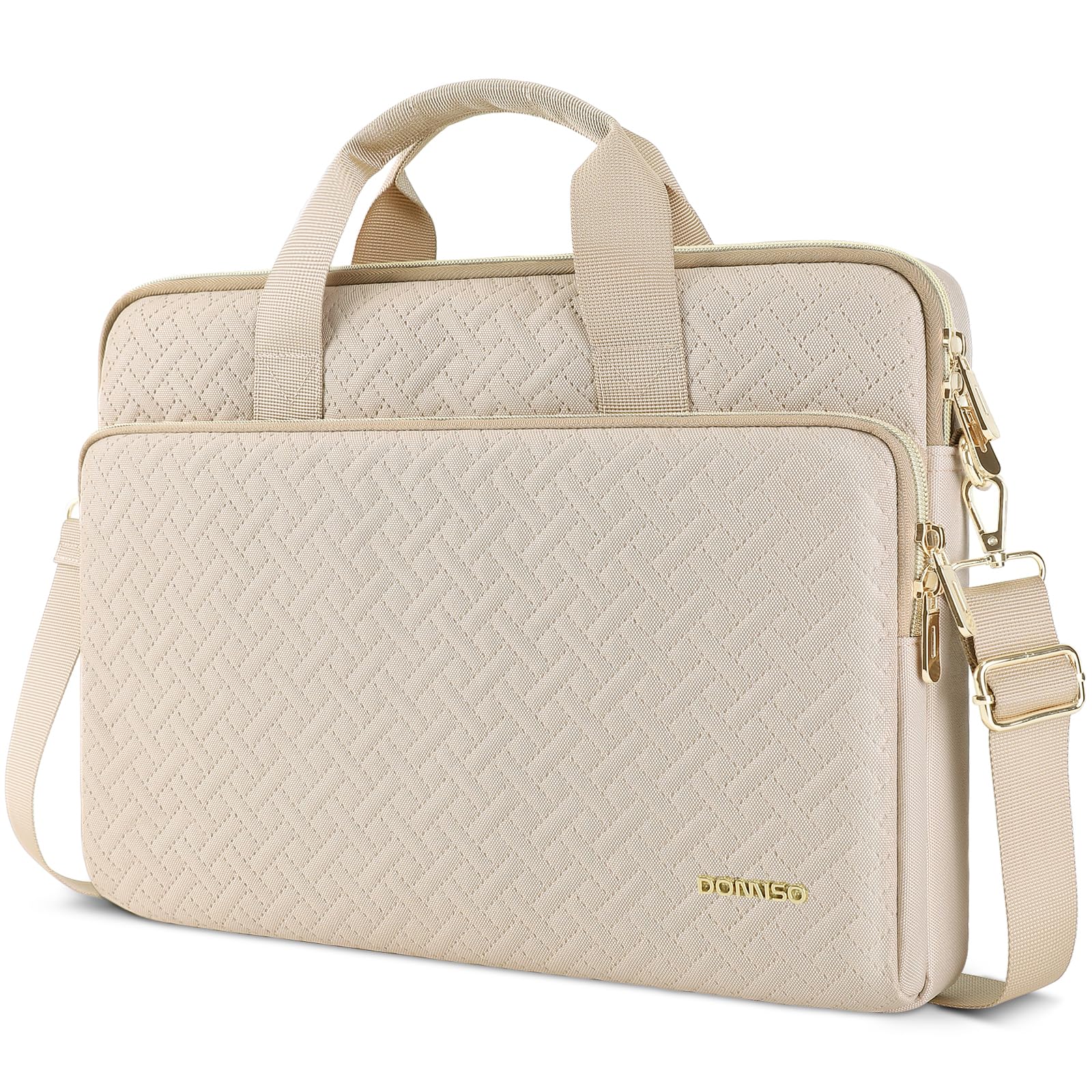 Domiso Laptop Briefcase 17,3 pollici borsa laptop Beige impermeabile