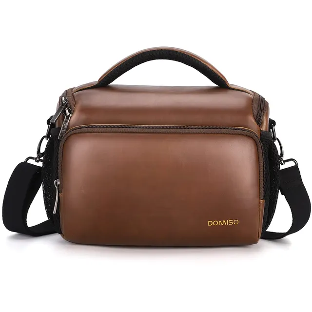 DOMISO DSLR Camera Bag borsa fotocamera marrone scuro antiurto