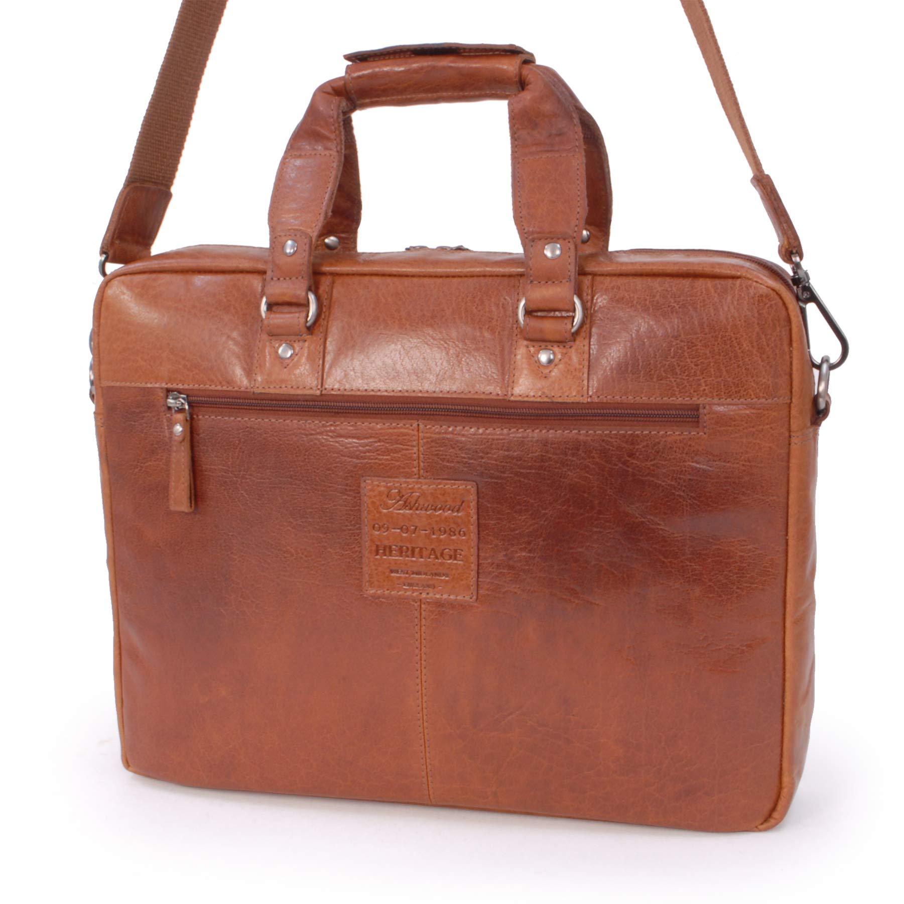 Ashwood Man Bags & Briefcases Vera Pelle Vintage F-83 borsa laptop miele marrone