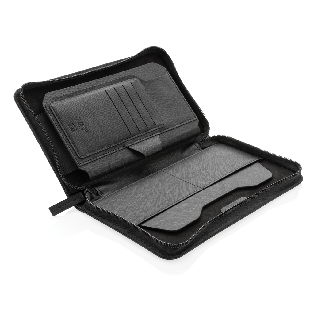 Swiss Peak Heritage portafoglio da viaggio RFID nero in rPU riciclato