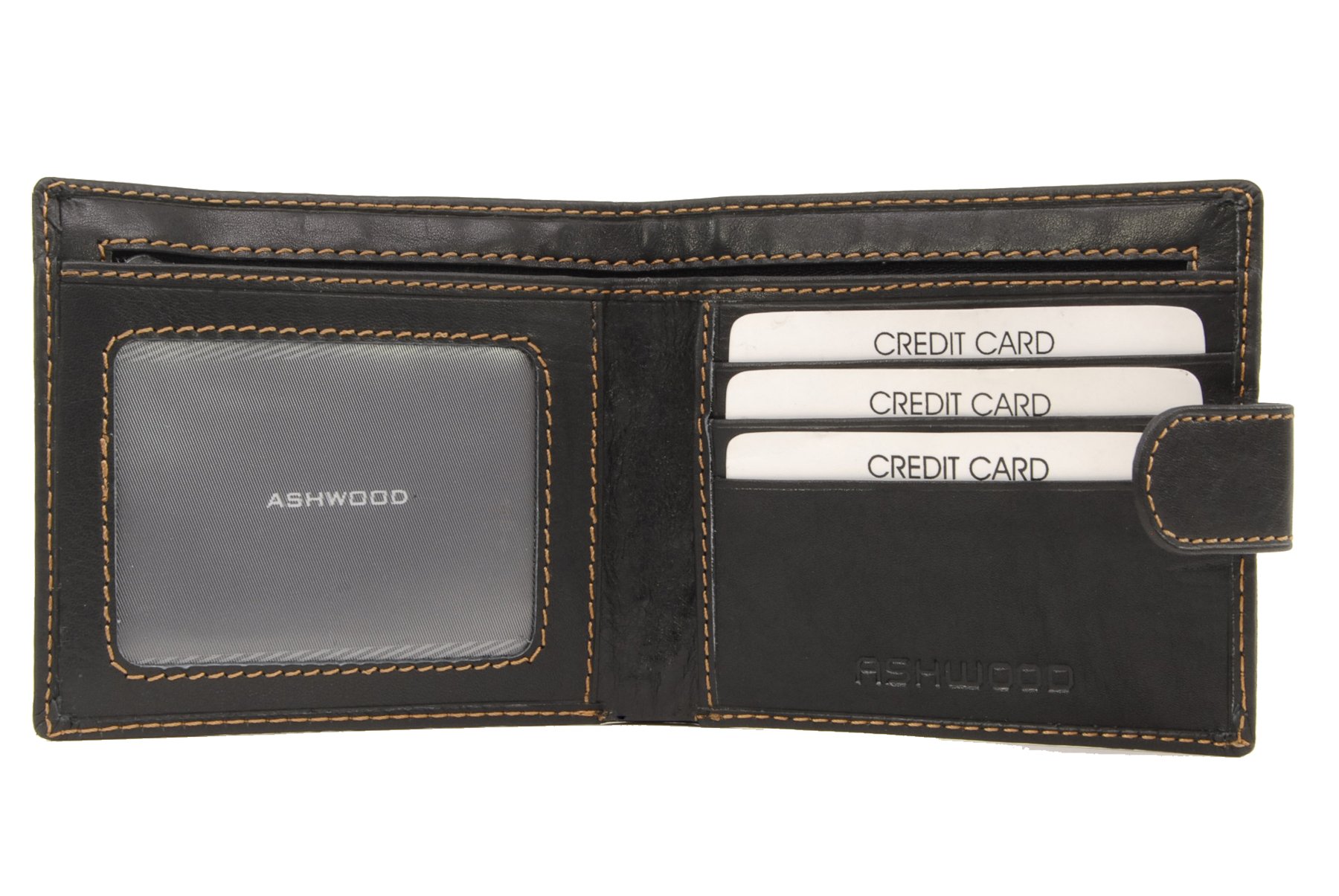 Ashwood Wallets 1222 portafoglio uomo nero in pelle