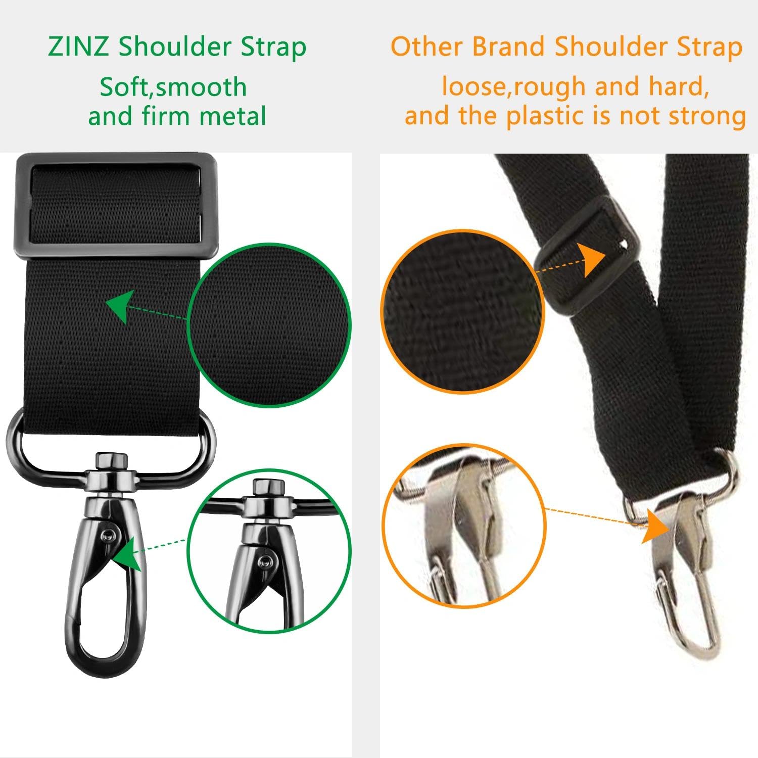 ZINZ Shoulder Pads tracolla universale nera 147,3 cm imbottita