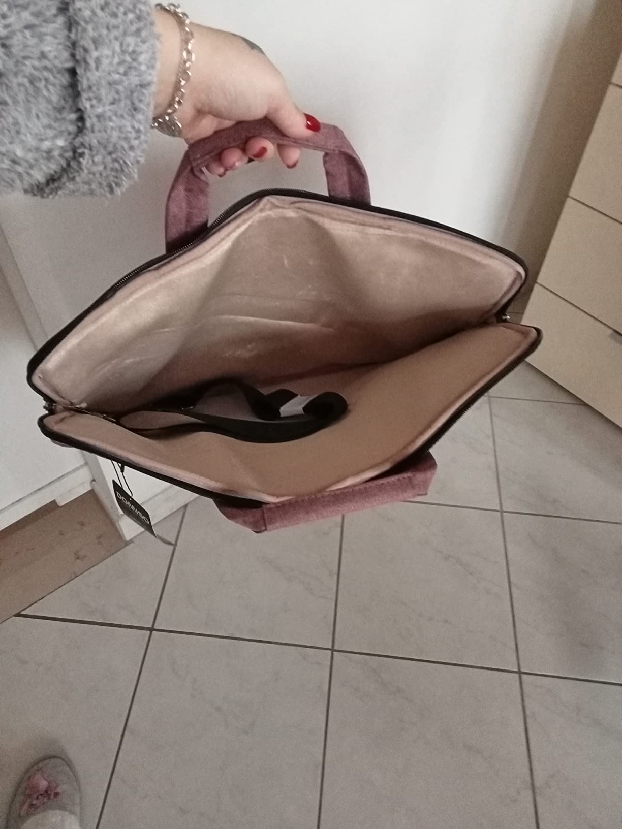 DOMISO Laptop Briefcase 17.3 Pollici borsa laptop rosa impermeabile