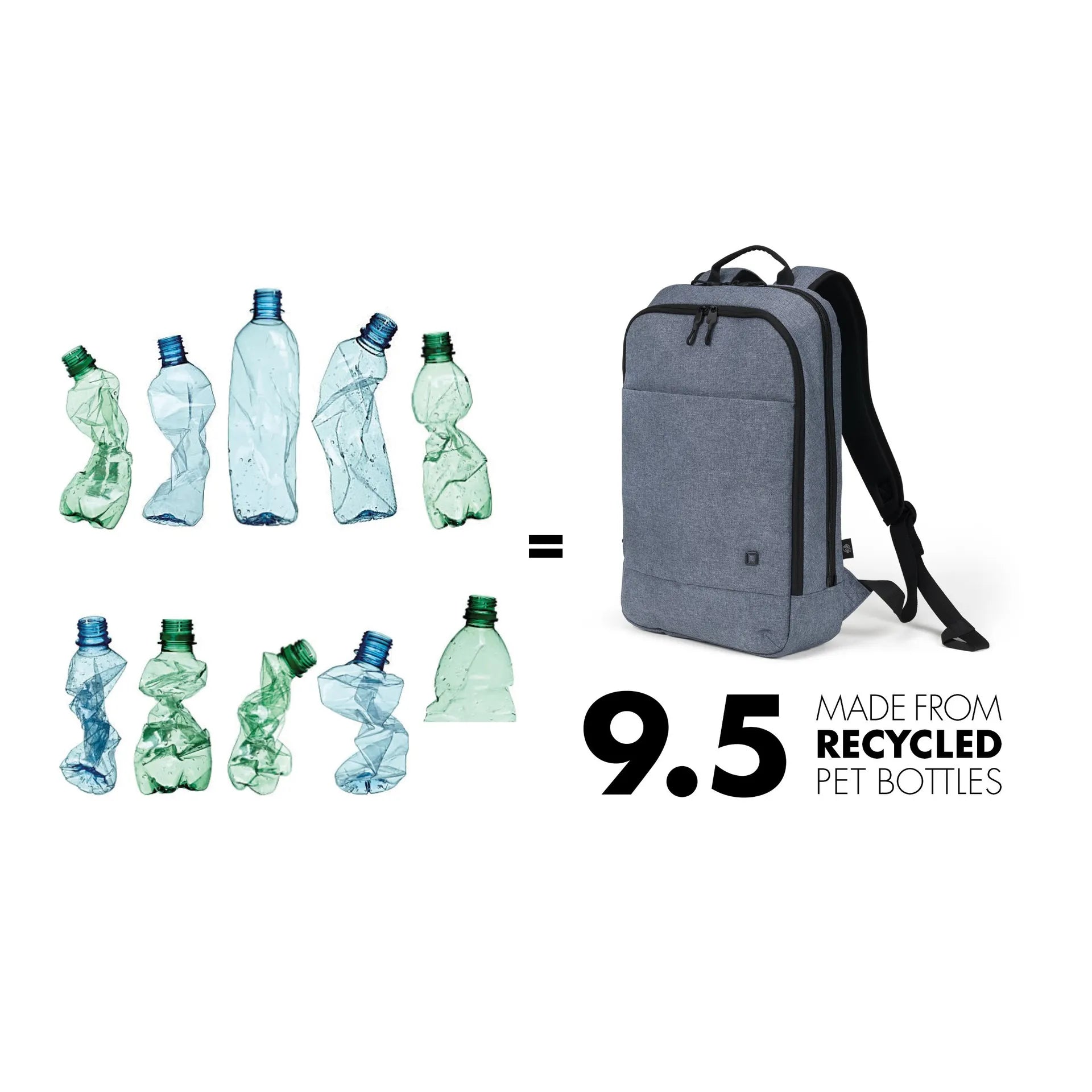 BASE XXO Backpacks Eco Backpack Slim MOTION 13-16 zaino Blue Denim idrorepellente
