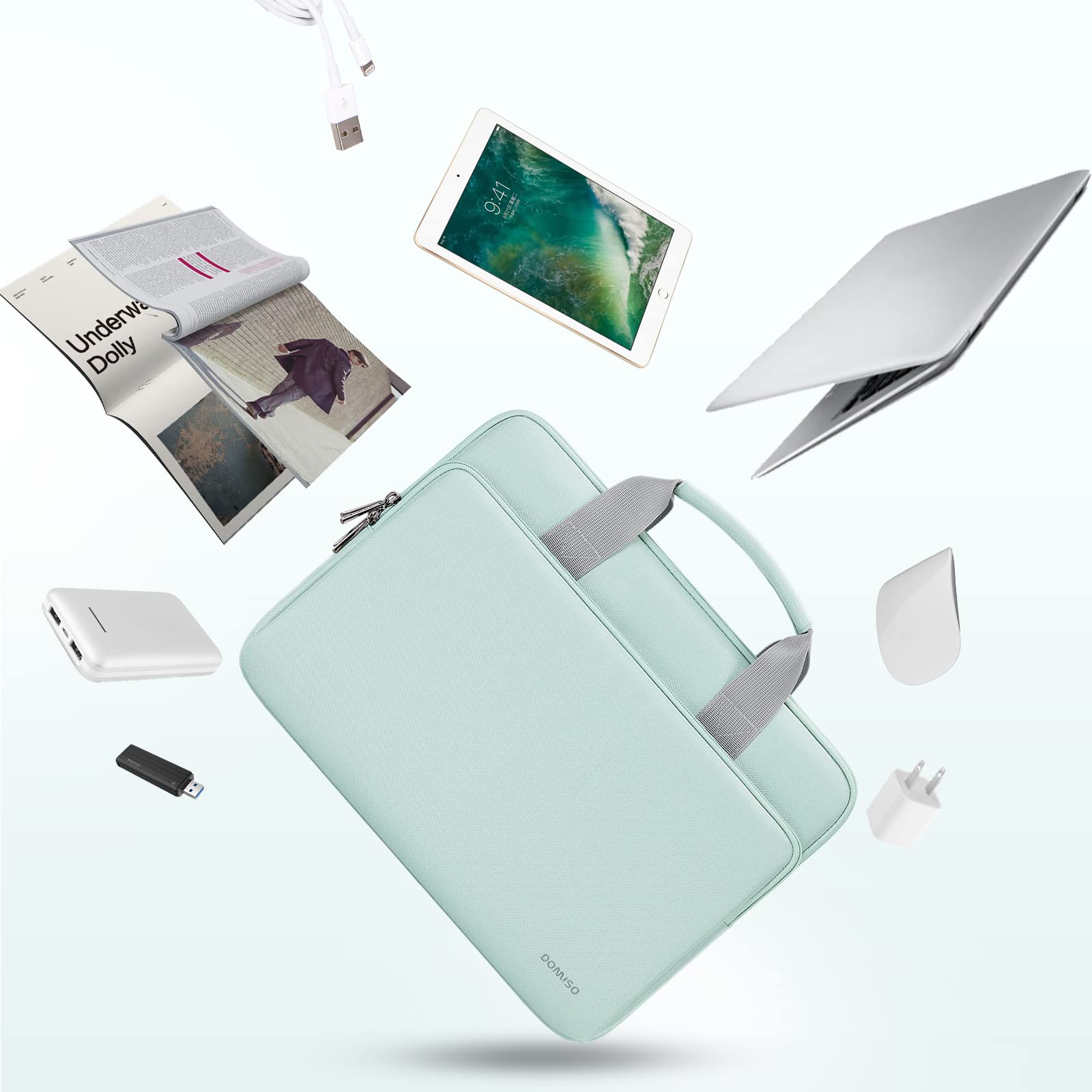 Domiso Laptop Sleeve custodia laptop 17,3" verde menta impermeabile