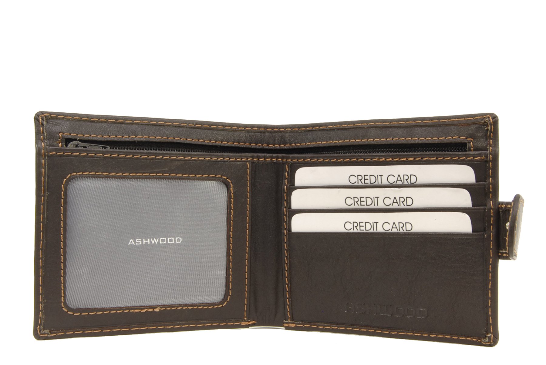 Ashwood Wallets 1222 portafoglio uomo marrone in pelle
