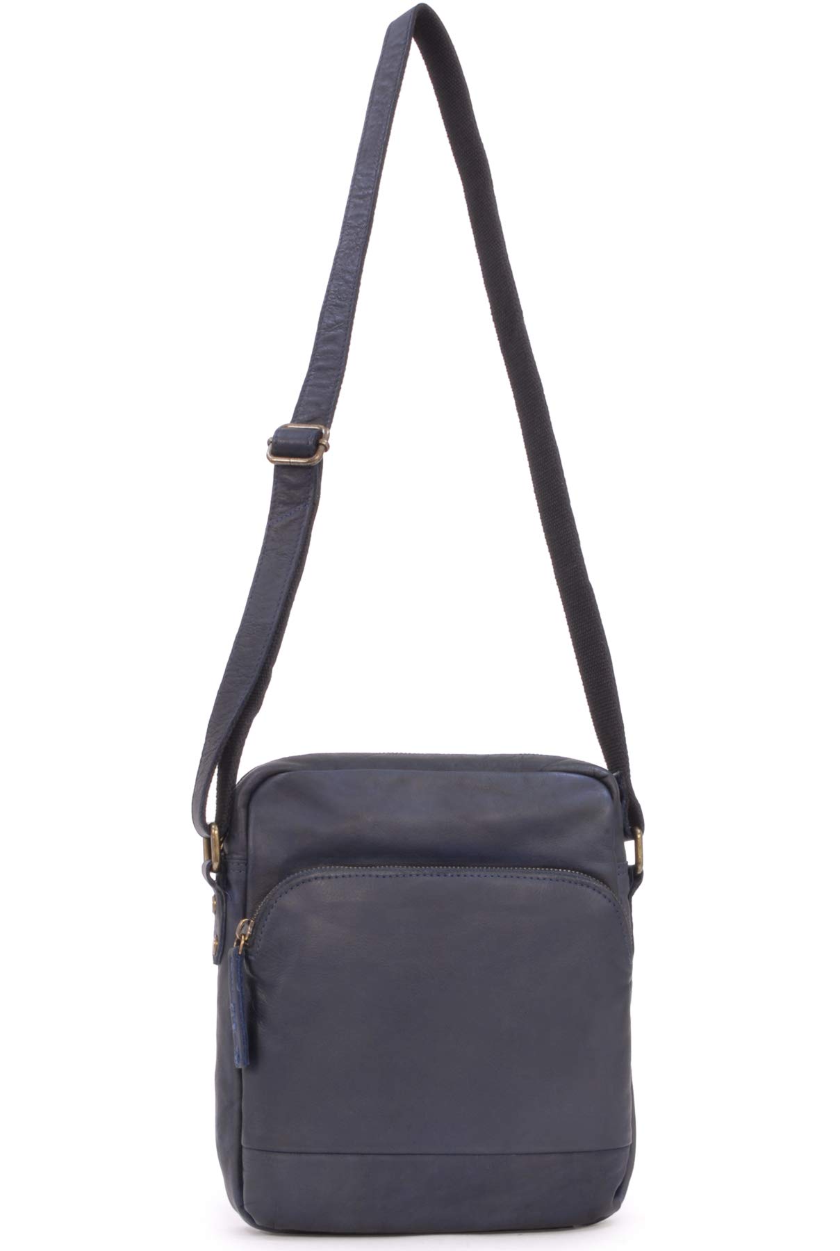 Ashwood Vera Pelle Vintage F-82 borsa messenger in pelle media