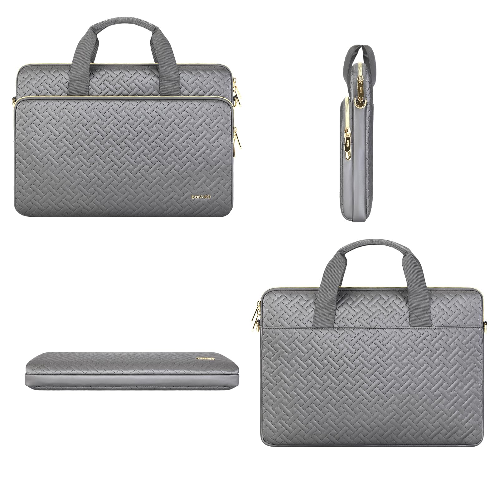Domiso Laptop Briefcase 17,3 pollici borsa laptop grigia impermeabile