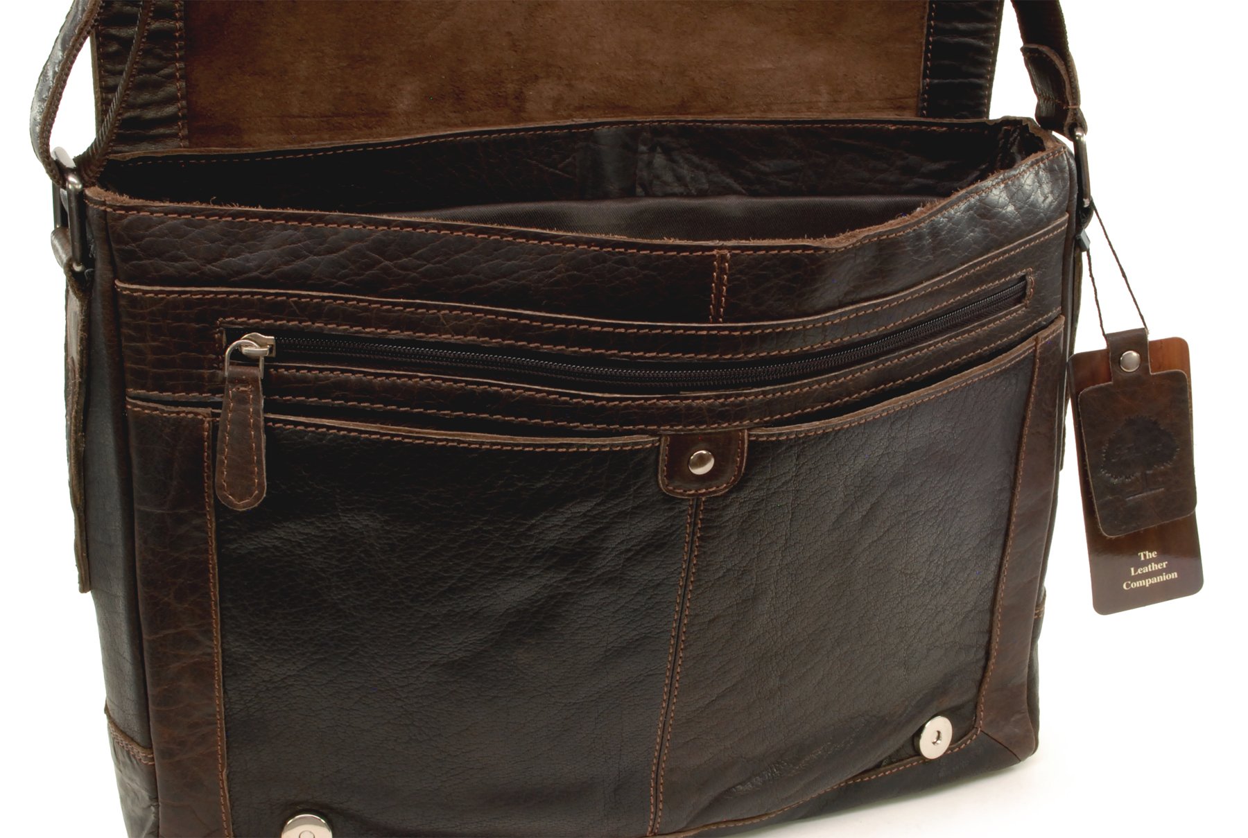 Ashwood Kingston Leather Companion 8343 borsa messenger in pelle con scomparto laptop