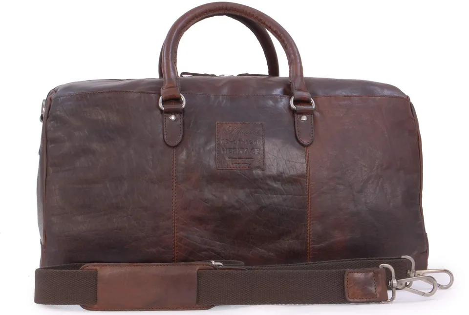Ashwood Holdalls F-87 borsone da viaggio brandy in pelle