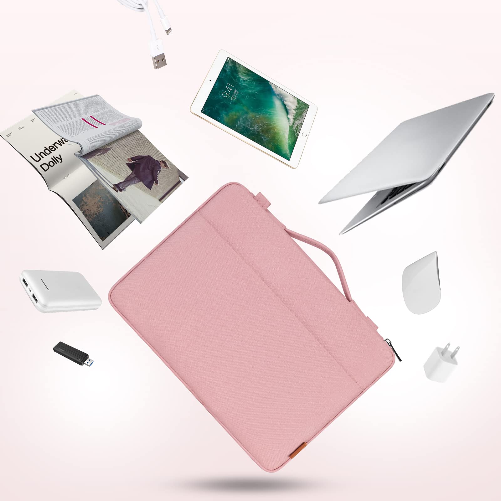 Domiso Laptop Sleeve 17,3 pollici custodia laptop rosa impermeabile
