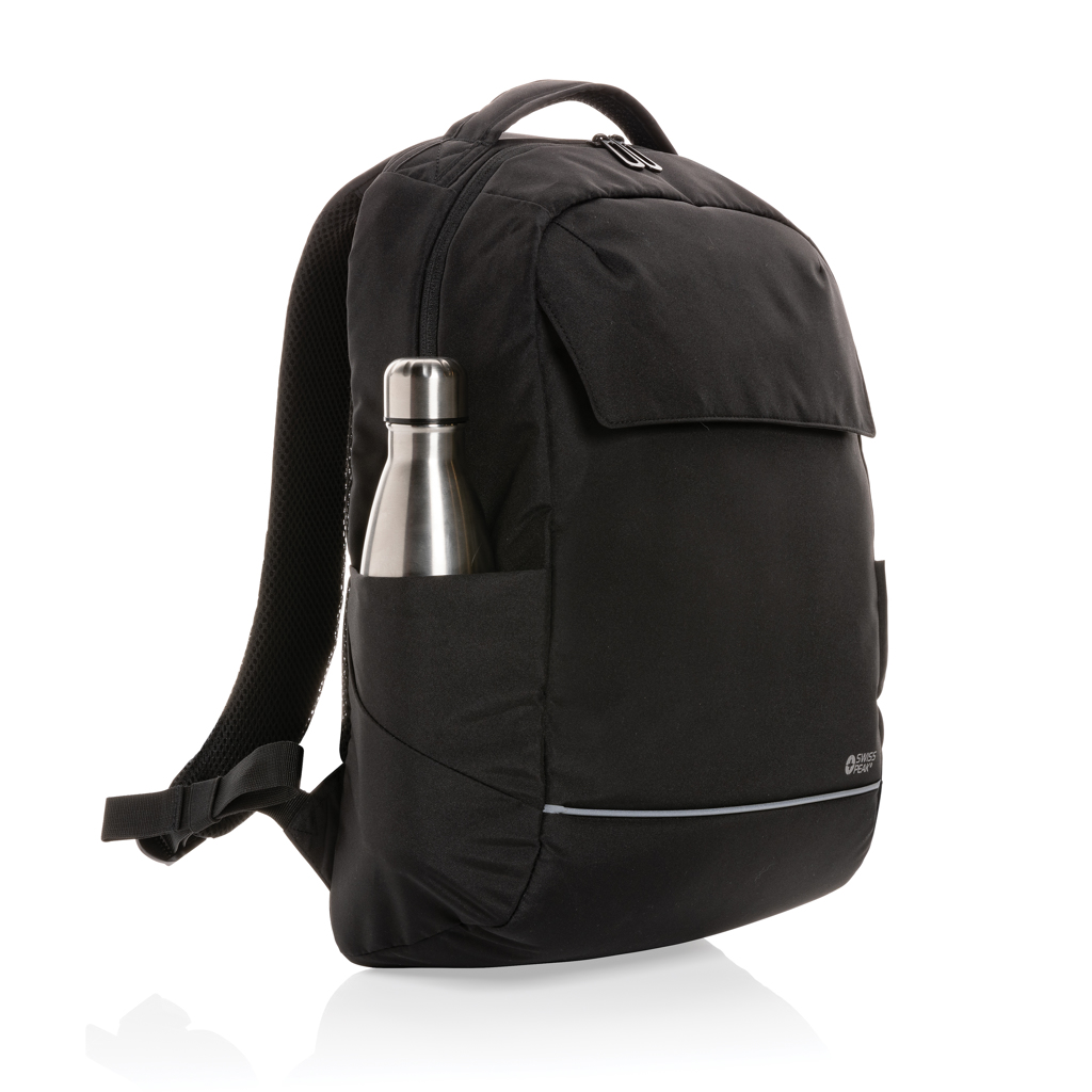 Swiss Peak Zaini Brooke zaino porta PC 15,6″ nero in poliestere riciclato