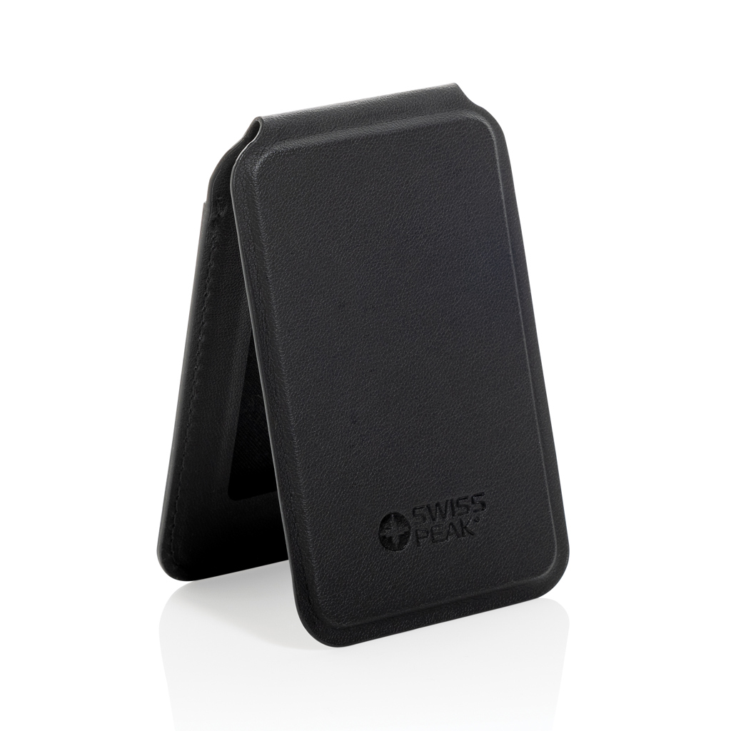 Swiss Peak Tech Magstand portacarte magnetico nero in PU riciclato