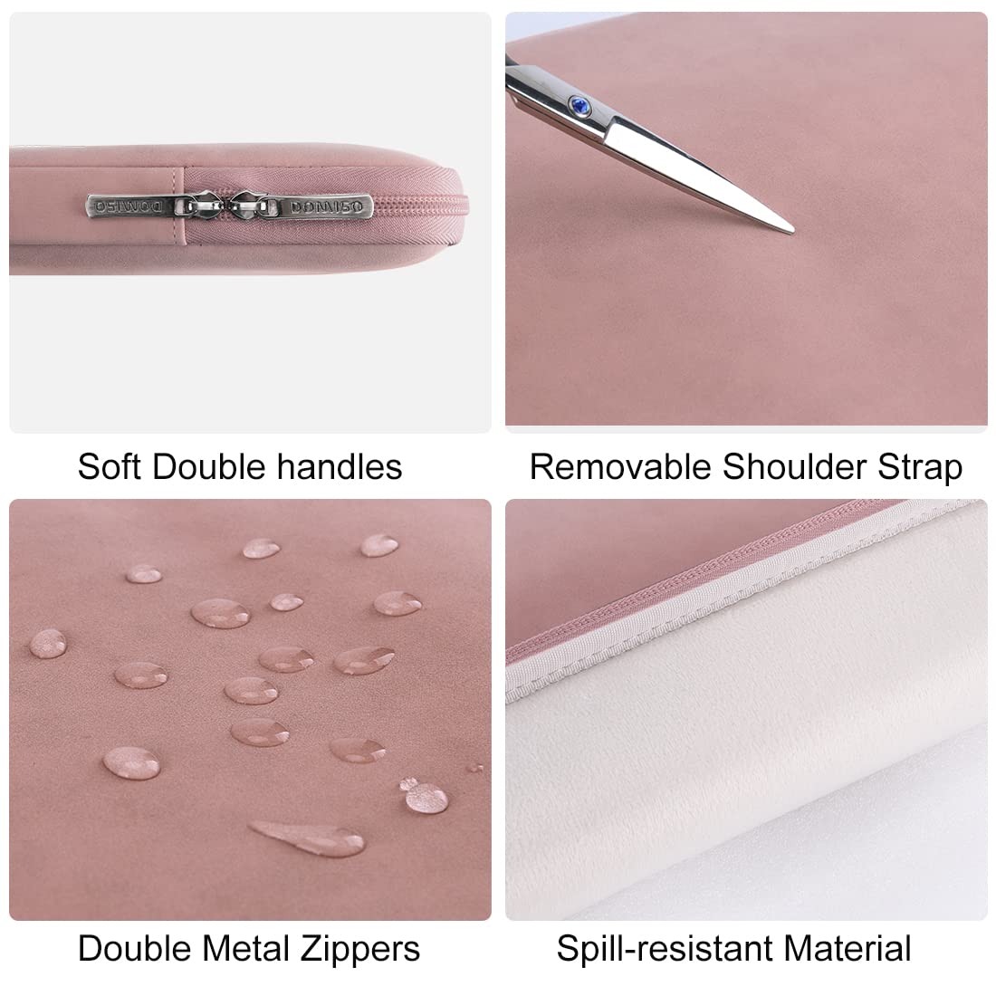 Domiso Laptop Sleeve 13,3 Pollici custodia rosa impermeabile