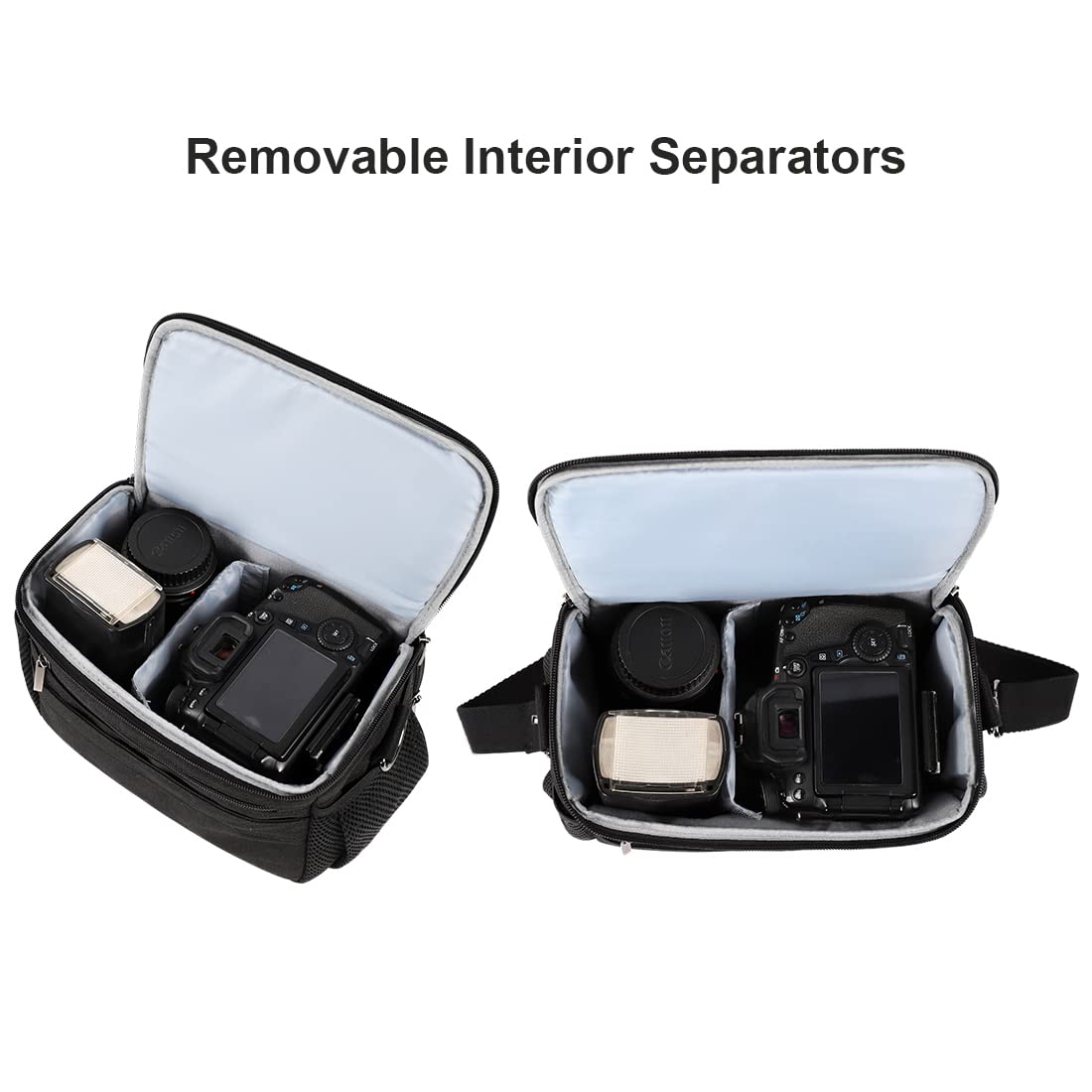 Domiso DSLR Camera Bag borsa fotocamera reflex nera impermeabile