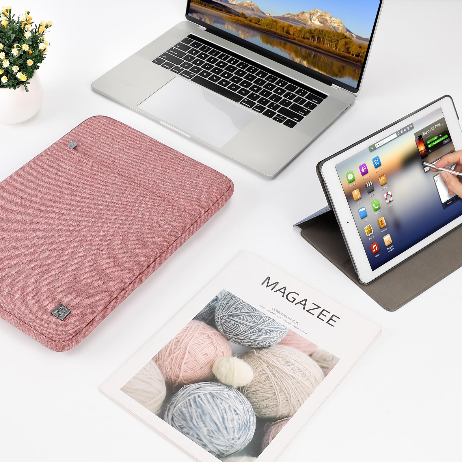 Domiso Laptop Sleeve 14 Pollici custodia laptop Rosa impermeabile