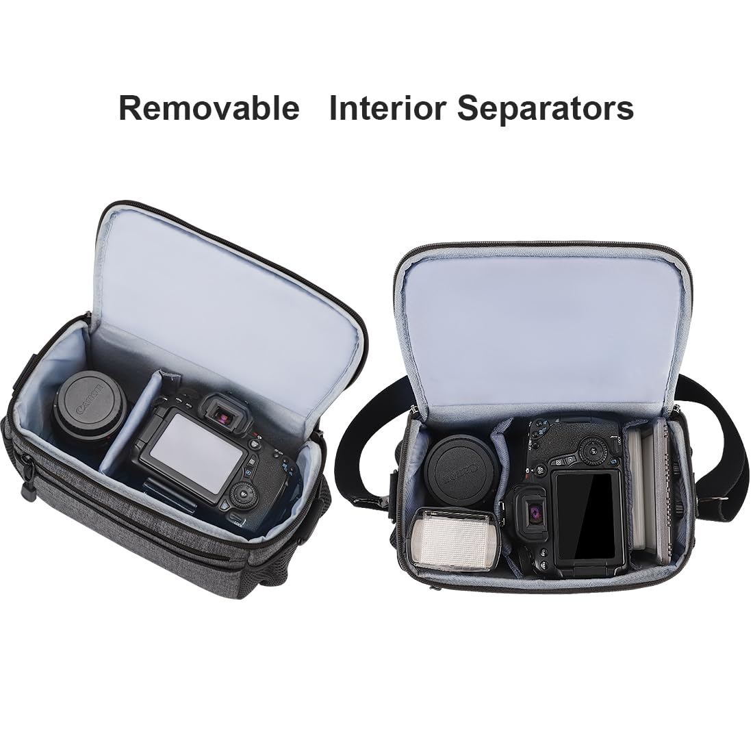 Domiso DSLR Camera Bag borsa fotocamera grigio scuro antiurto