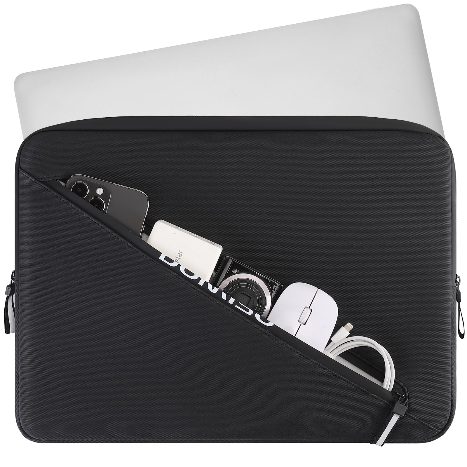 Domiso Laptop Sleeve 17,3 pollici custodia nera impermeabile
