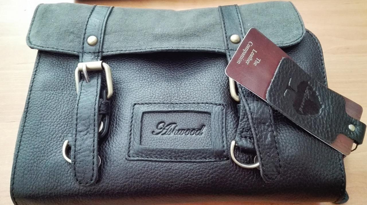 Ashwood Hammersmith 7010 beauty case da viaggio nero in pelle e tela