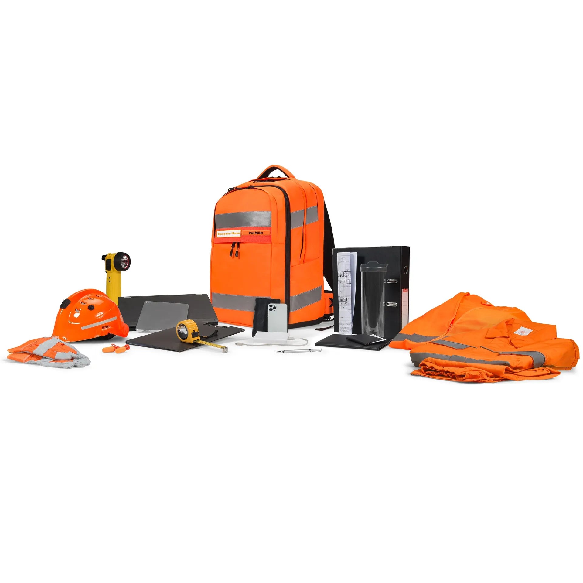 BASE XXO Zaini Backpack HI-VIS 32-38 Litre zaino 32-38 litri arancione riflettente