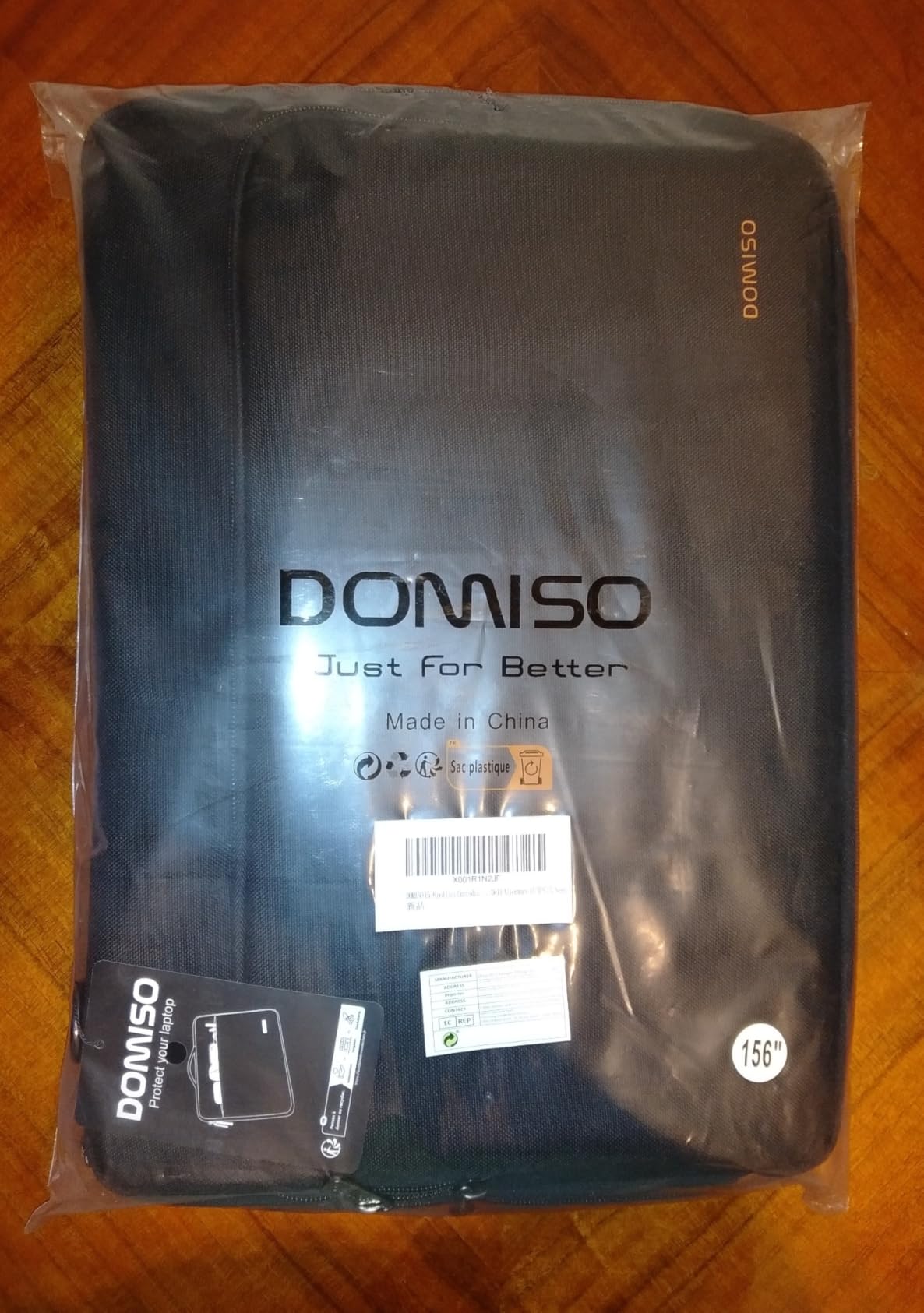 Domiso Laptop Sleeve 15,6 pollici custodia laptop nera impermeabile