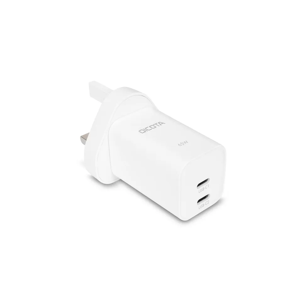BASE XXO Power & Charging 2-port GaN Wall Charger 65W UK caricatore 2 porte con cavo USB-C